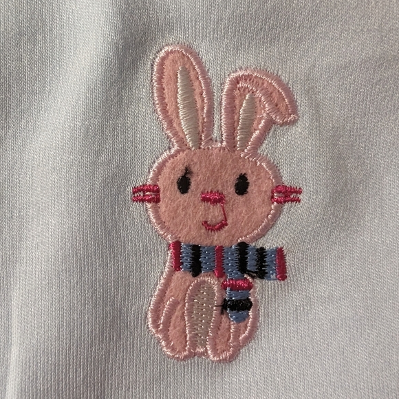 NWT 3-6 Month Blue Onesie with Pink Bunny Long Sleeve - Picture 5 of 8